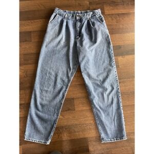 Vintage Lee Jeans Size 14 (31x29) 80s High Rise Pleated Mom Jeans Bareback